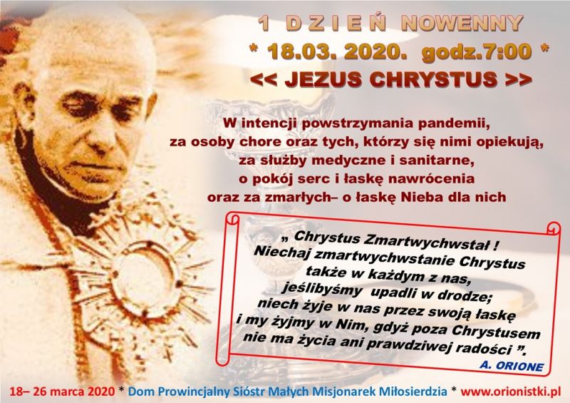 18.03.2020 r. 1 DZIEŃ NOWENNY